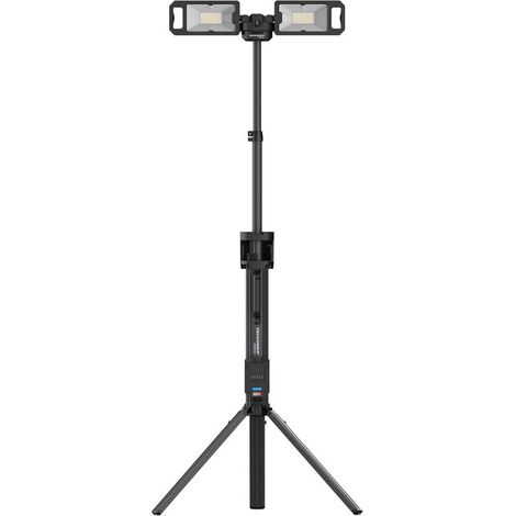 Trépied avec 2 projecteurs intégrés 5000 lumens – Orientables 360° – Compatible batterie METABO 18V – Compact et léger 5,2kg – Scangrip