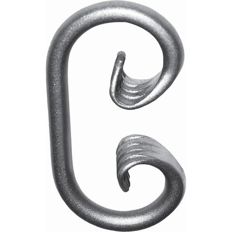 Volute en C finition pattes d'oie - Hauteur 135mm Largeur 70mm rond Ø12mm - Fer forgé - À souder - DECO FER FORGE (1/4)