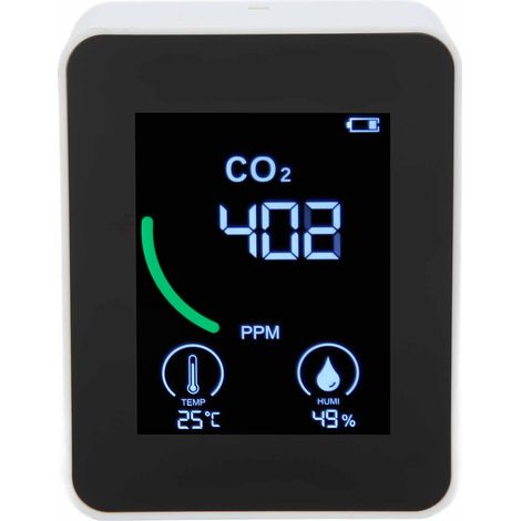 ZN-2CO1TB 3-in-1-Luftqualitätsmonitor mit Bluetooth-Datenspeicherung, intelligentem, hochpräzisem, tragbarem CO2-Detektor, Weiß (1/5)