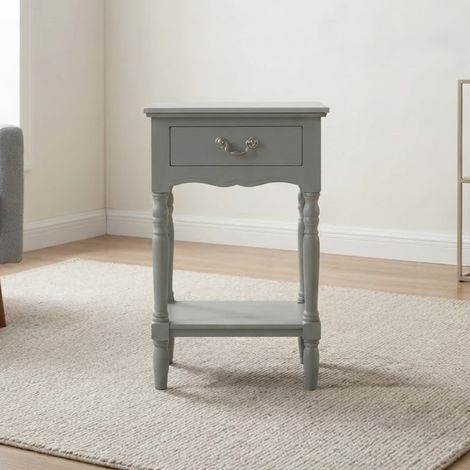 Aqua Grey Marble Effect End Table (1/3)