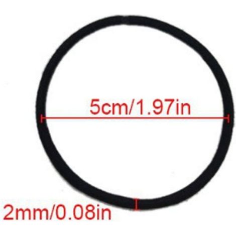 Élastiques Cheveux - Diamètre 50 mm - Épaisseur 2 mm - Noir - 60 Pièces (1/5)