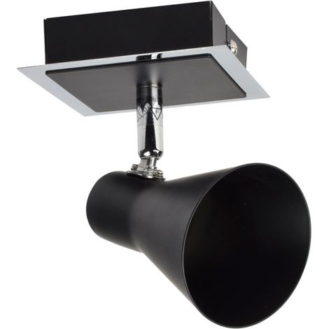 Plafonnier patère orientable GU10 max 11W noir (1/3)