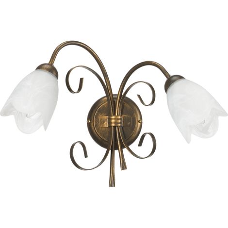 applique 2 luci onli "odino" bronzo e14