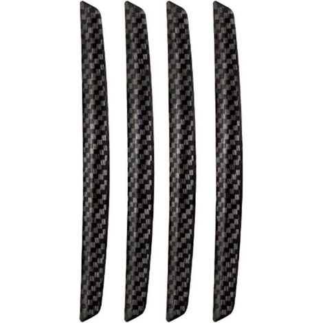 Lot de 4 bandes anti-collision en fibre de carbone noire pour portières de voiture, utilisables sur différents véhicules (1/4)