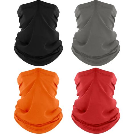 4 Pièces Cache-Cou, Tour de Cou Respirant Anti-UV Séchage Rapide, Bandana Multifonction pour Moto, Cyclisme, Homme et Femme (1/5)