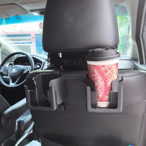Ensemble 2 pièces (Porte-gobelet multifonction + Crochet multifonction)—Sac de rangement polyvalent pour dossier de siège de voiture