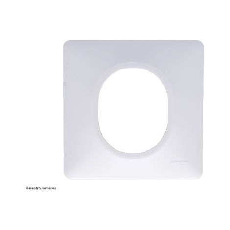 Schneider Electric – Plaque de finition 1 poste Ovalis – Finition blanche – Pour intérieur – Dimensions 85x85mm – Compatible avec mécanismes Ovalis