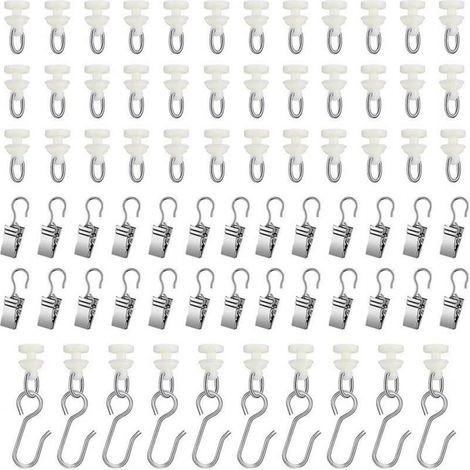 Filiyano-Rouleaux de serrage pour rail en U (90 pièces) pour crochets de rideaux sur rail en U (1/5)