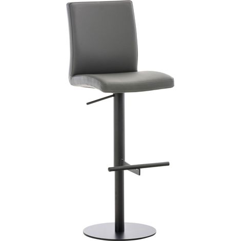 Sgabello bar x1 regolabile in altezza e piattaforma rotonda girevole a 360° in metallo nero con seduta in PVC grigio 100004569