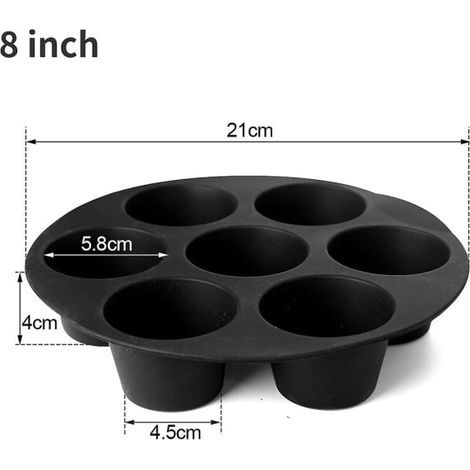 HONORNIC - Silikon-Kuchenform für Heißluftfritteuse, mikrowellengeeignet, 20 cm (8 Zoll). (1/5)