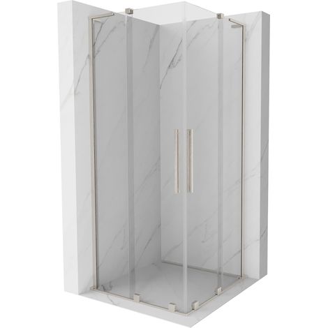 Cabine de douche coulissante Mexen Velar L Duo 90 x 90 cm, transparent, nickel brossé - 871-090-090-02-03-97 (1/5)
