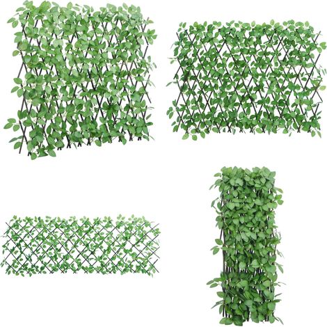 Enrejado valla expansible de hiedra artificial verde 180x65 cm - Valla extensible - Privacidad al aire libre