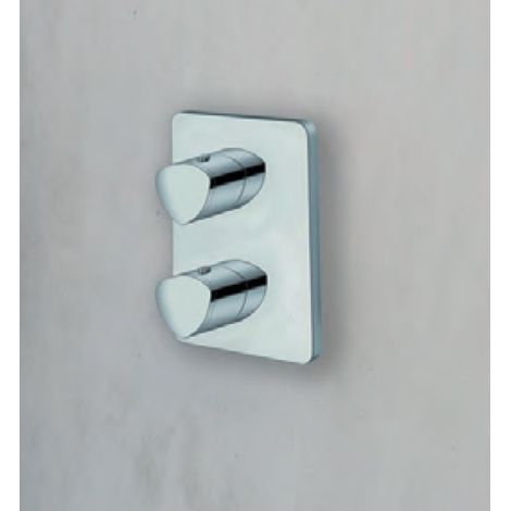 Façade douche externe laiton Thermostatique 2 sorties CHROME PROFILO - CRISTINA ONDYNA XF75251 (1/2)