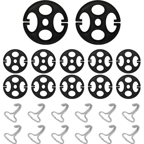 24 ganci in metallo per coprisedili auto, 12 ganci in metallo con clip di bloccaggio e 12 mandrini in plastica per coprisedili auto, chiusura in plastica