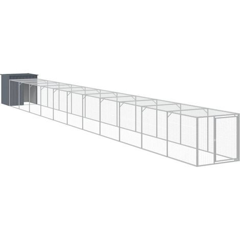 Maison Exclusive - Pollaio con Area Corsa Antracite 110x1221x110cm Acciaio Zincato