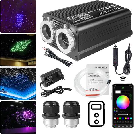 Lámpara de techo estrellada de fibra óptica, control Bluetooth, función de sincronización de música, DoubleH-1000pcs-3m (1/2)