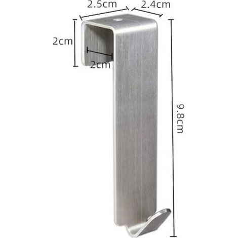 4 ganchos de acero inoxidable para puertas - Ganchos para ropa de exterior - Ganchos para taquillas (4 piezas - acero inoxidable - exterior) (1/4)