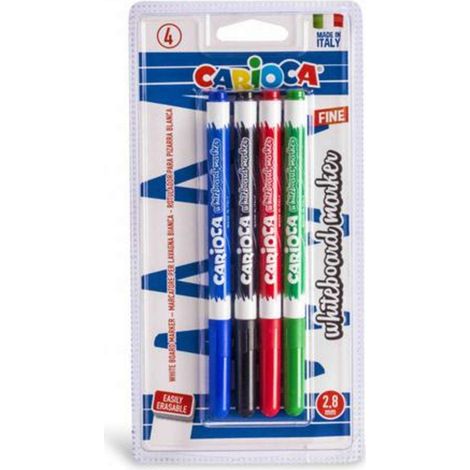 BL.4pz MARKER COLORI ASS. LAVAGNA BIANCA PUNTA FINE CARIOCA 43231 x1
