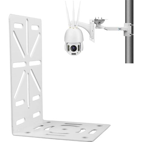Support en L pour caméra dôme, support universel de fixation murale et plafond pour caméras de surveillance dôme CCTV Hikvision, support de montage pour caméra dôme PTZ rotative de sécurité CCTV. (1/5)