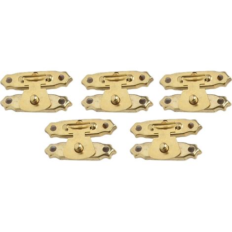 Iron hinged latch for wooden box, bronze green (gold) (1/5)