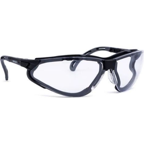 Lunettes de sécurité haut de gamme (45 m/s) avec verres polycarbonate incolore, antibuée, antistatique, anti-rayures, anti-UV (1/4)