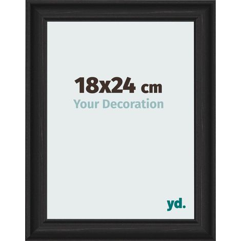 yd. - Cadre photo 18x24 - Noir Grain de Bois - MDF - Lazio (1/5)