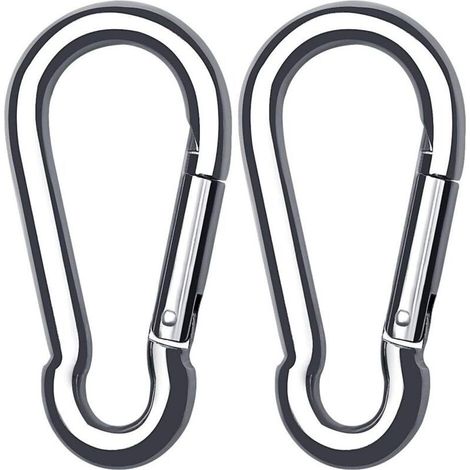 Mousqueton - Acier Inoxydable 304 - 40 mm x 80 mm - Pour Hamac Randonnée Pêche Camping - 2 Pièces (1/5)