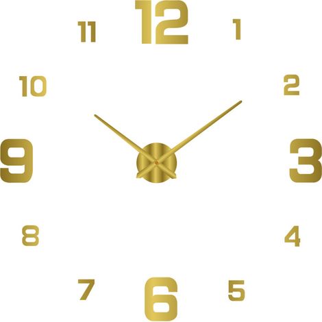 Reloj de pared digital luminoso, creativo y personalizado, con adhesivo decorativo, fabricado en acrílico dorado, de 80 a 130 cm (3D).