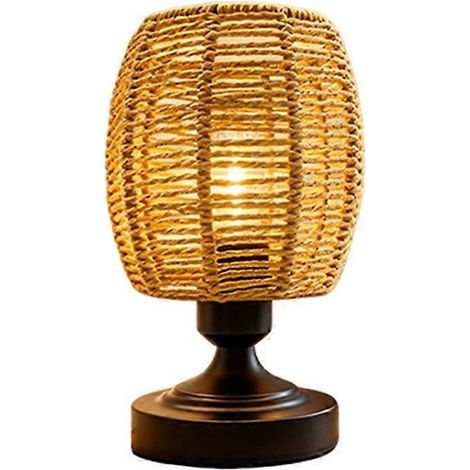Lampe de table en corde de papier, rechargeable par USB, à intensité variable, idéale pour terrasse, salon ou chambre. (1/5)