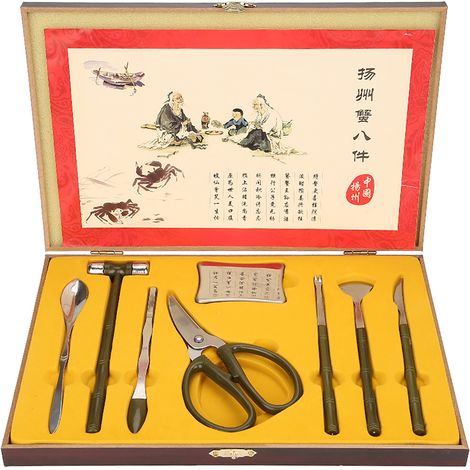 Set mit 8 Hummer- und Krabbenzangen aus Edelstahl (Geschenk) (1/5)