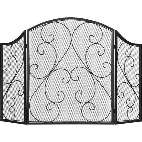 Protector contra chispas para chimenea de estilo vintage, 66 cm x 31 cm x 81 cm, negro. (1/5)
