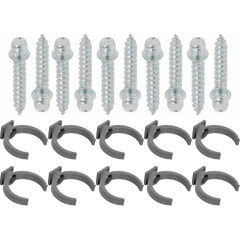 Ensemble de 10 colliers tube de descente Ø50 Gris + 10 Vis 7x40 mm - Arcanaute