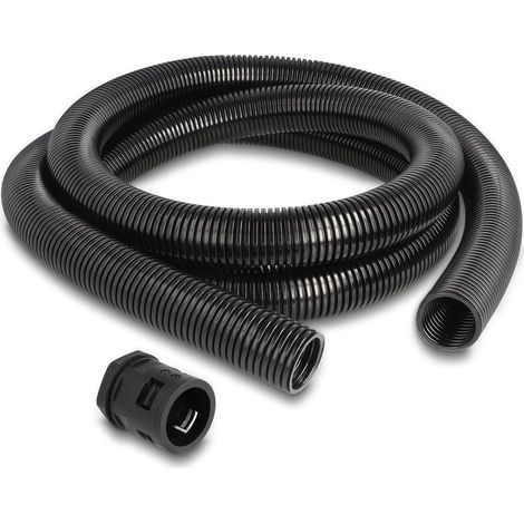 TUYAU DE PROTECTION DE CÂBLE 2 M X 28,5 MM AVEC RACCORD DE TUYAU PG21 NOIR DELOCK 60466