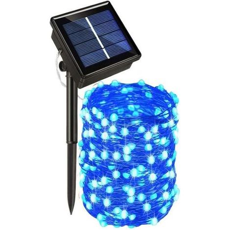 30M-100FT 300LED Blue Solar LED String Lights, 8 Modes, Outdoor Decorative Lighting, Ideal Choice
