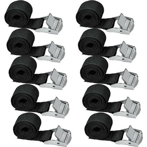 10 pièces sangles d'arrimage 200 cm Kit de fixation pour moto/voiture/porte-vélo sangles de serrage charge maximale 500 kg (1/5)