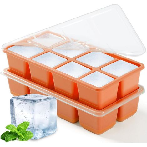 Eiswürfelform mit Deckel, BPA-frei, 2er-Pack, große Eiswürfel für Cocktails (1/5)