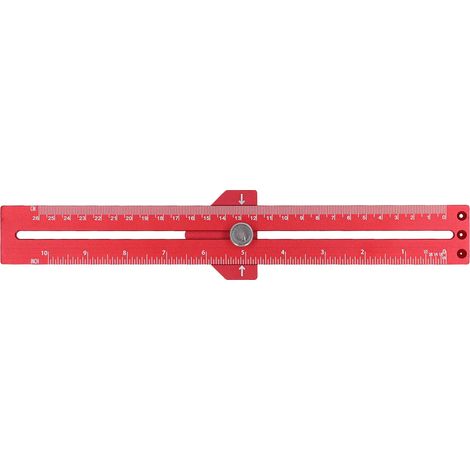 Règle de traçage à angle 45 degrés avec butée coulissante en alliage d'aluminium, outil de marquage sur rail pour menuiserie. (1/5)