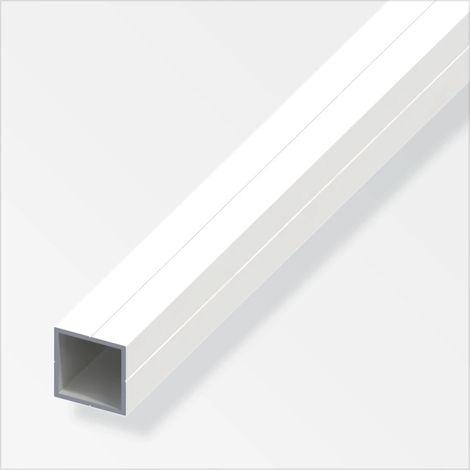 tubo quadrato 23.5 alluminio colore bianco - 1 metro.