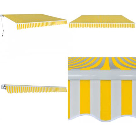 Gelenkarmmarkise 600 cm Gelb/Weiß - Sonnensegel - Gartensonnenblende - Markise - Außenmarkise - Terrassenüberdachung - Home & Living (1/5)