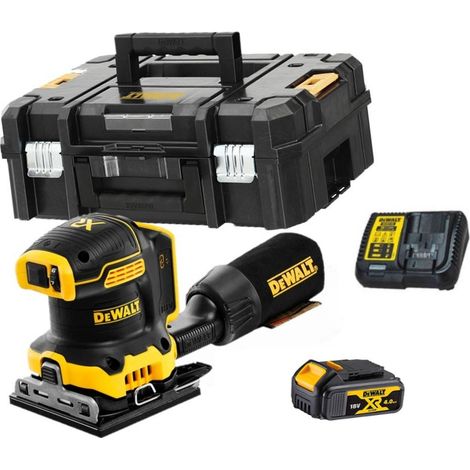 Dewalt DCW200M1 Ponceuse vibrante sans fil 18 V 108x115 mm + 1 x 4,0Ah Batteries + Chargeur + Coffret T-STAK