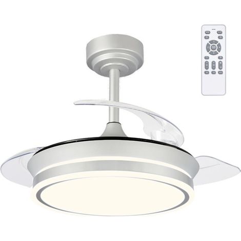 Ventilatore a pale pieghevoli LED Moss Mini Grigio 46W 5520Lm CCT Dim (1/5)