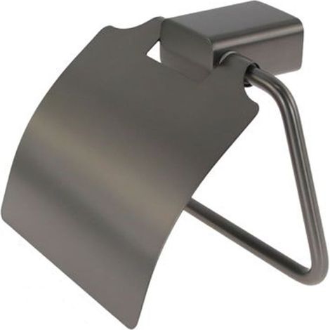 TRADE SHOP - Porta Rotolo Carta Igienica Parete Stilizzato Acciaio Con Copertura Grigio Bagno 87941 - (1/3)