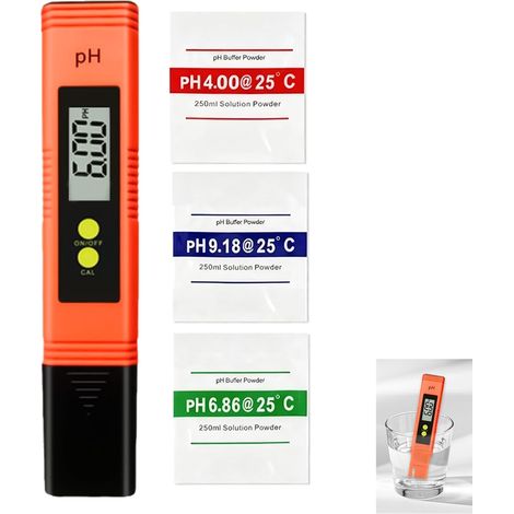 Testeur PH, PH Mètre Numérique LCD Portable, pour Aquarium, Piscine, Eau Potable et Spas, Haute Précision avec Plage 0-14 pH, Résolution 0,01 pH, Calibration Automatique et Facilité d'Utilisation (1/5)