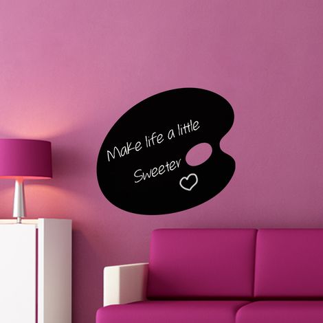 Sticker ardoise tableau noir - stickers muraux adhésif effaçable - PLATEAU DE PEINTRE - 95x105cm (1/4)
