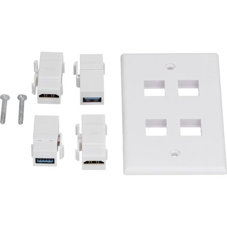 HD-Multimedia-Schnittstellen + 2 USB 3.0-Anschlüsse, schweißfreie Audio-/Video-Wandsteckdosenplatte (1/5)
