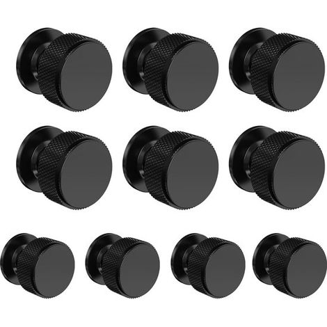 Longziming - Boutons de meuble noir mat - Poignées style vintage - Fixation flexible - Compatibles avec tous types de meubles - Convient pour armoires, portes, tiroirs, meubles de cuisine - Lot de 10 (1/5)