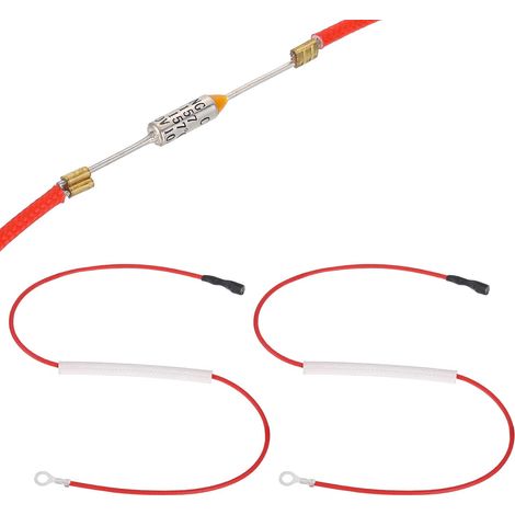 2Pcs Fusible Thermique Universel Pour Cuiseur À Riz, 157°C 10A 250V Fusible Thermique Métallique Avec Borne Et Cosse Manchon En Fibre De Verre Pour Pièce De Réparation (1/5)