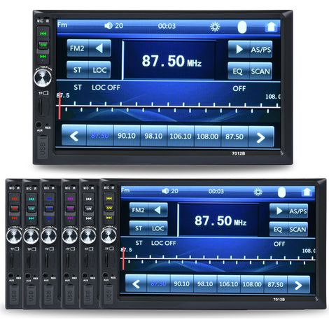 Autoradio 2 Din 7 pouces Écran Tactile HD avec Caméra de Recul Offert, Lien Miroir Double pour Smartphones Android et iOS (1/5)