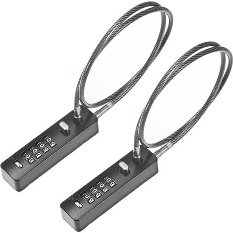 Lot de 2 serrures extérieures à code 4 chiffres – Sans clé – Pour portails, ski, vélo – Résistantes intempéries (1/4)