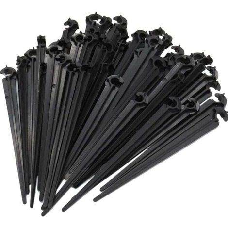 50 pièces Support Tuyau Arrosage pour Fixer et Guider Le Tuyau de Distribution Dans La Terre, 4/7 mm Goute a Goute Arrosage Exterieur pour Tuyau Arrosage Irrigation Jardin